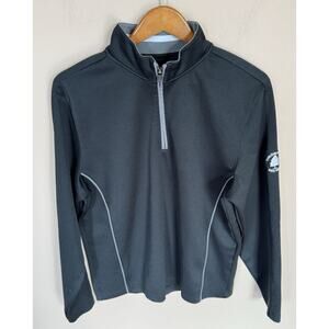 PGA Authentic Performance Stretch 1/4-Zip Golf Pullover M Black